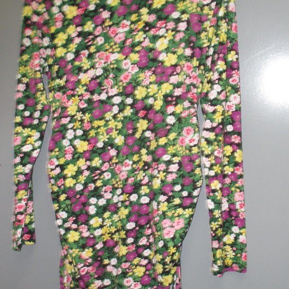 MamaLicious Women's Dress Size L Crew Neck Long Sleeve Multi Color Flower Print - Picture 7 of 9